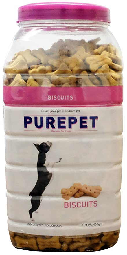 Purepet Biskets Milk Flavor with Real Chicken 455 gms