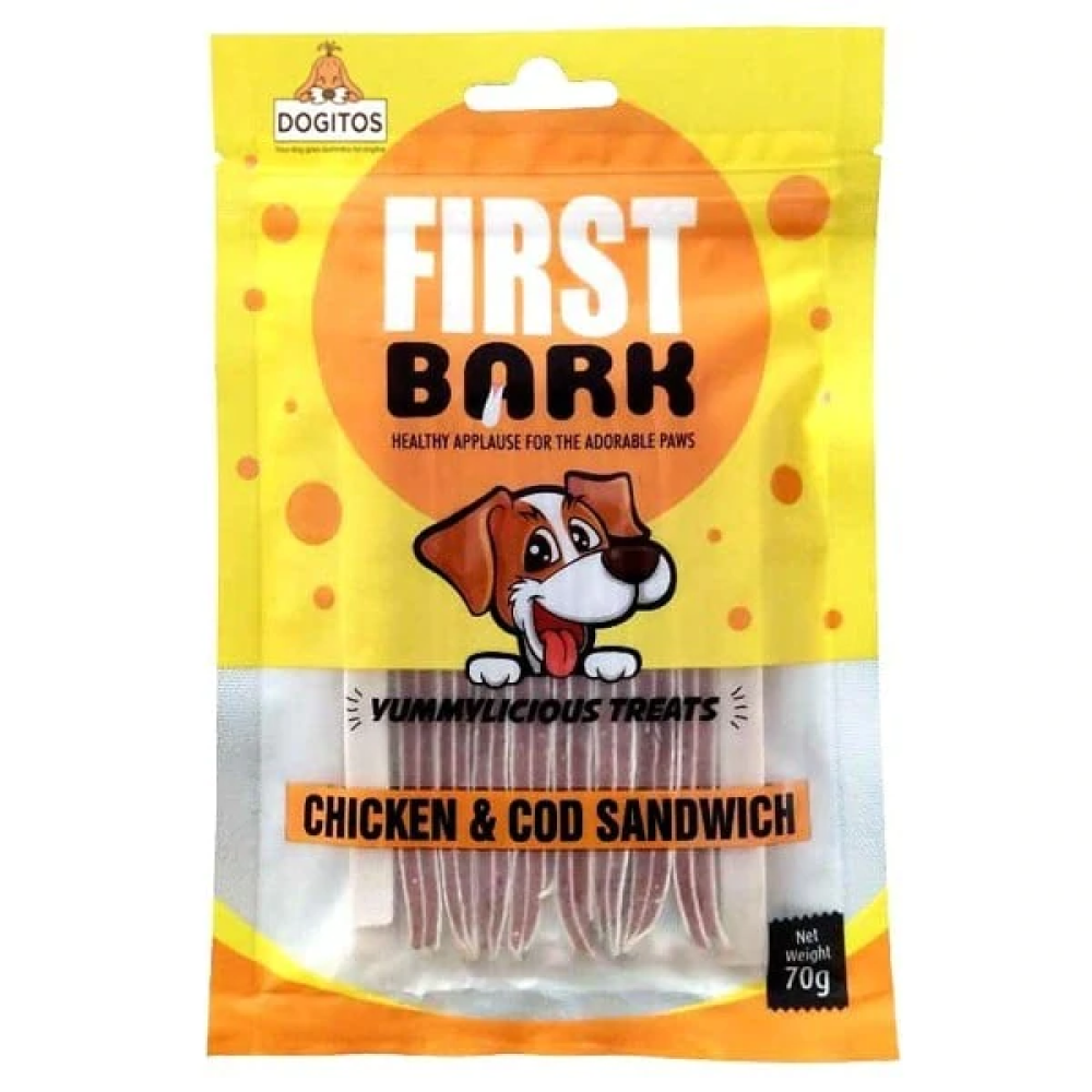First Bark Chicken & cod Sandwich 70g